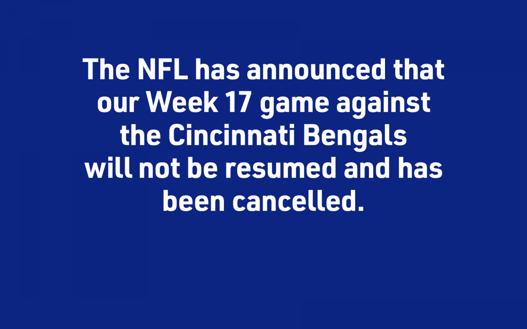 El juego de la semana 17 Buffalo-Cincinnati no se reanudará; Se está considerando un sitio neutral para el Juego de Campeonato de la AFC